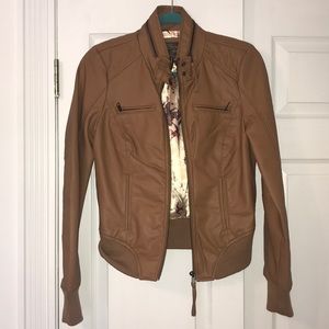 Ci Sono Light Camel Brown Leather Jacket
